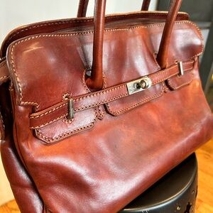 i Medici Firenze Timeless Italian Leather Handbag – Brown – Made in Italy